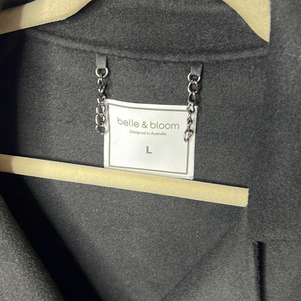 Belle & Bloom I'm Yours Wool Blend Peacoat Black Nwot Size Large - Picture 3 of 9